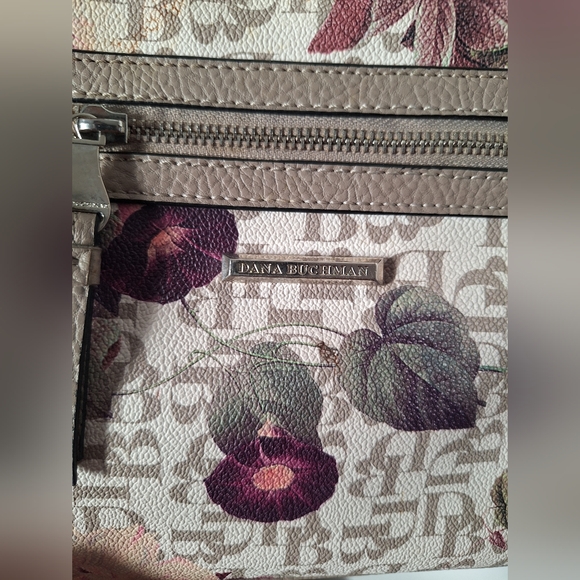 Dana Buchman Purse Faux Leather Handbag Multicolor Floral Shoulder Bag - Picture 3 of 14